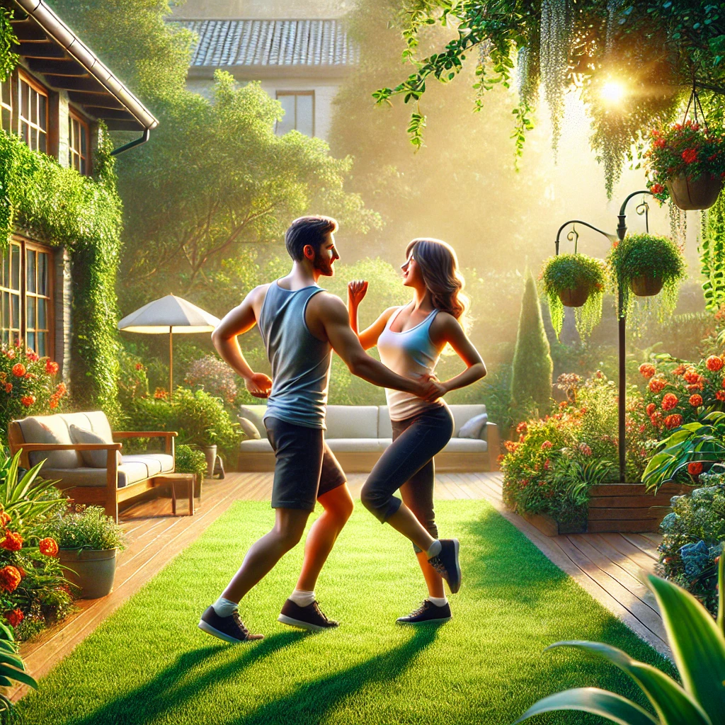Cardiovascular Exercise for Beginners : Best 4 Workouts for your Heart, Physical, Mental and Sexual Health Transformation 4 cardiovascular exercise doing a couple by dancingin a garden