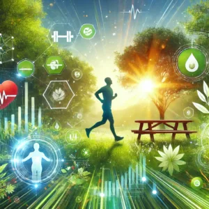 Person engaged in physical wellness activities in a park, symbolizing health and vitality
